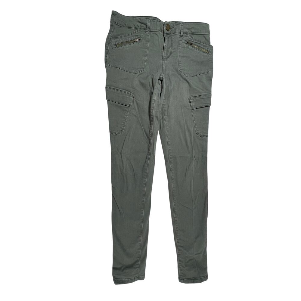 DEMOCRACY Cargo Skinny Womens 8 Olive Green Stretch Utility Pants Zipper Pocket